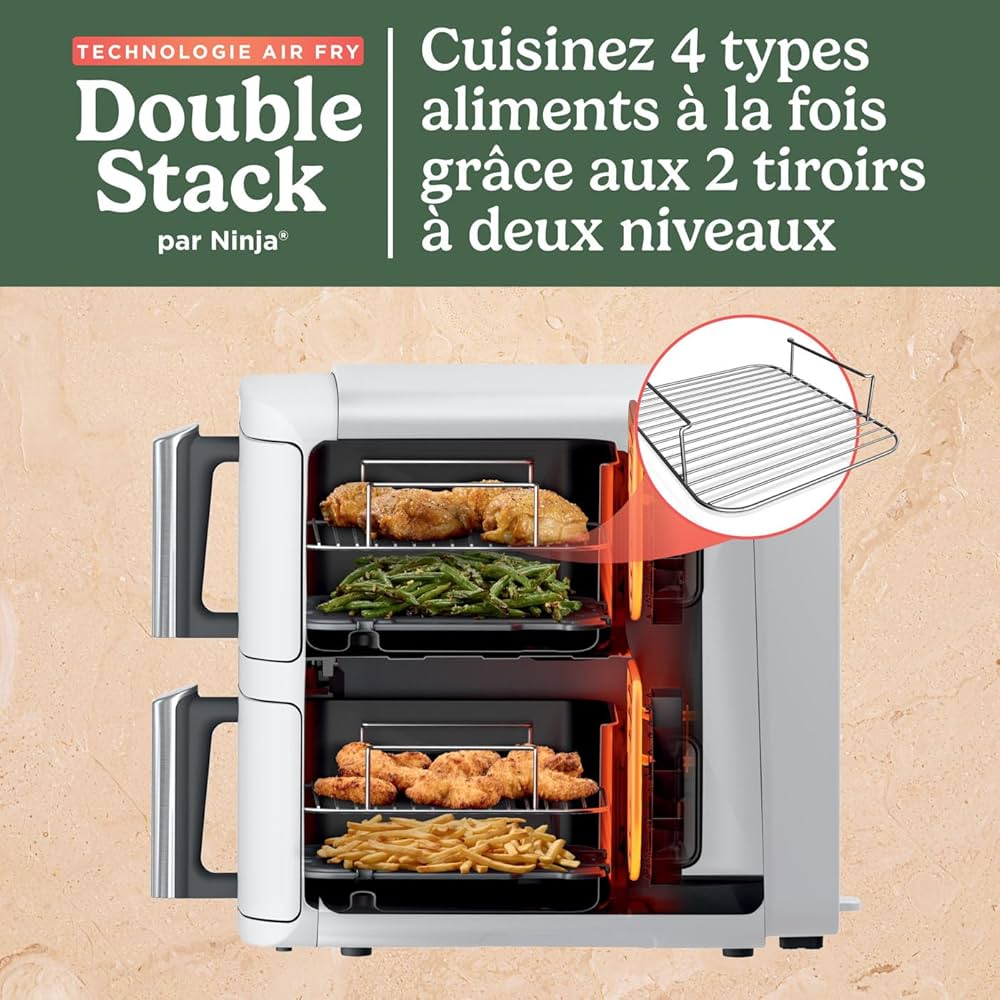 Air fryer Ninja Double Stack XL 9,5 L Blanche (SL400EUWH)
